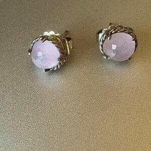 David Yurman collection beautiful  Silver and lavender Stud Earrings.